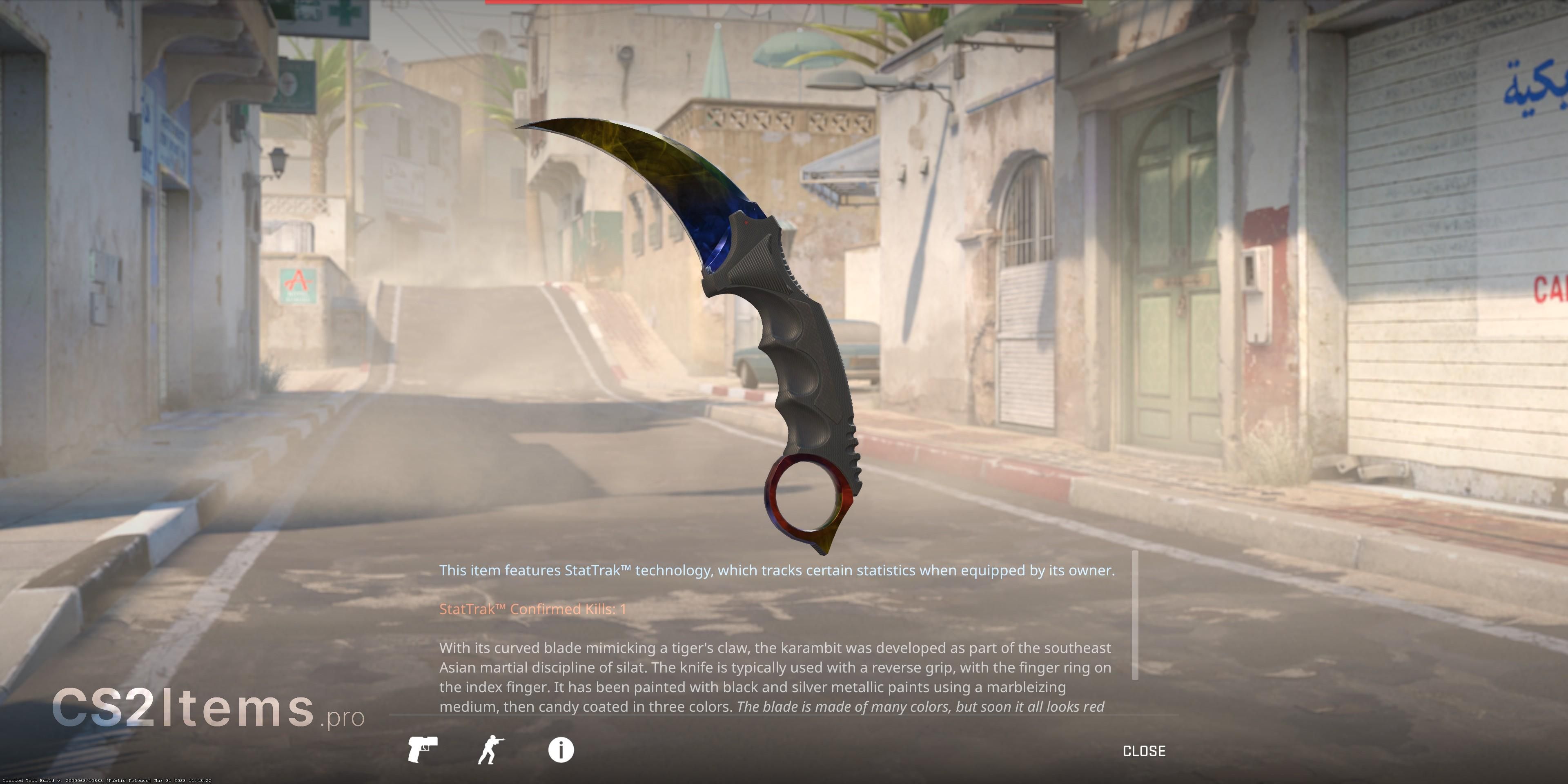 CS2 Karambit (★) | Marble Fade Týl