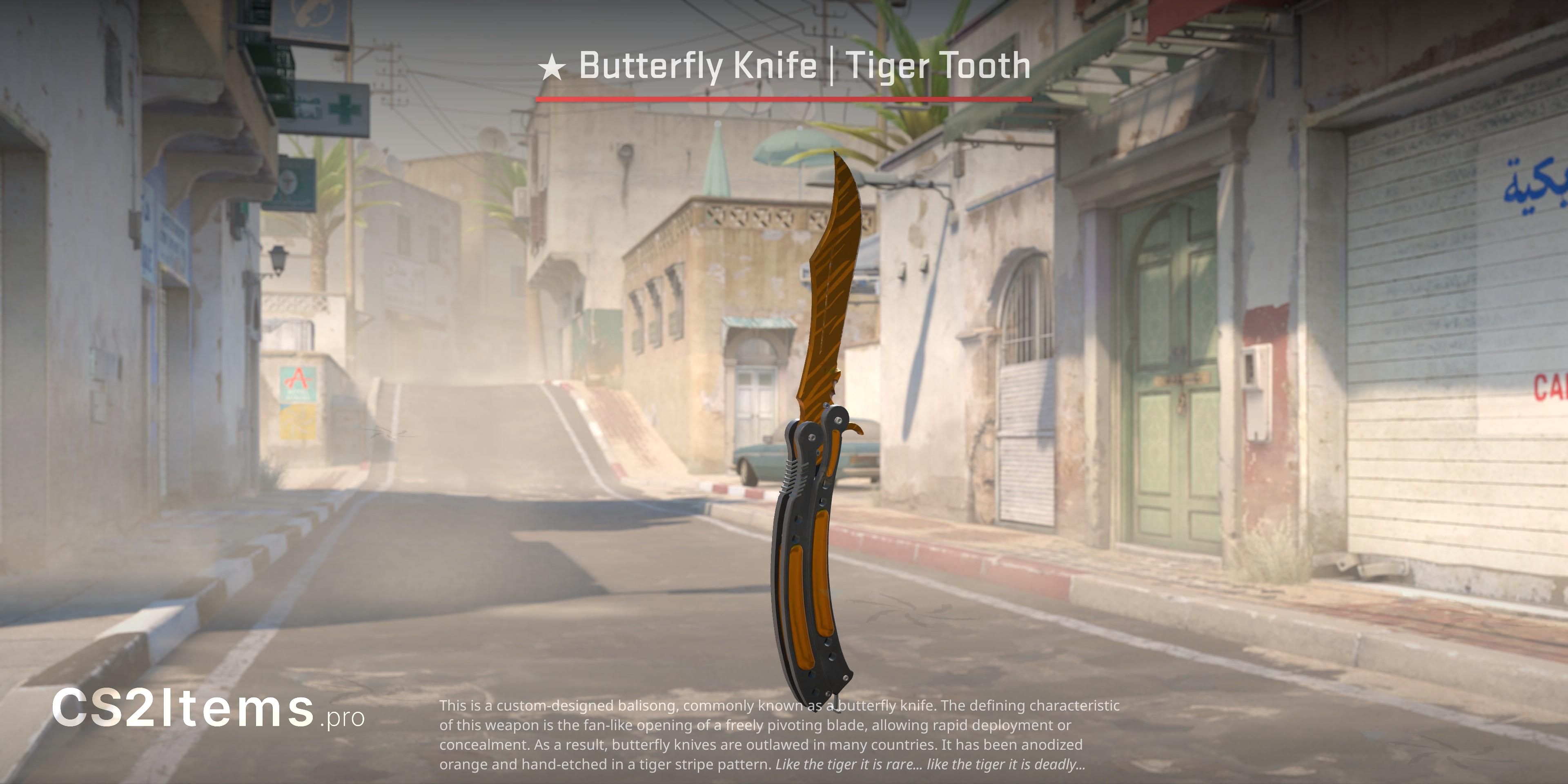 CS2 ★ Butterflykniv | Tiger Tooth Framsida