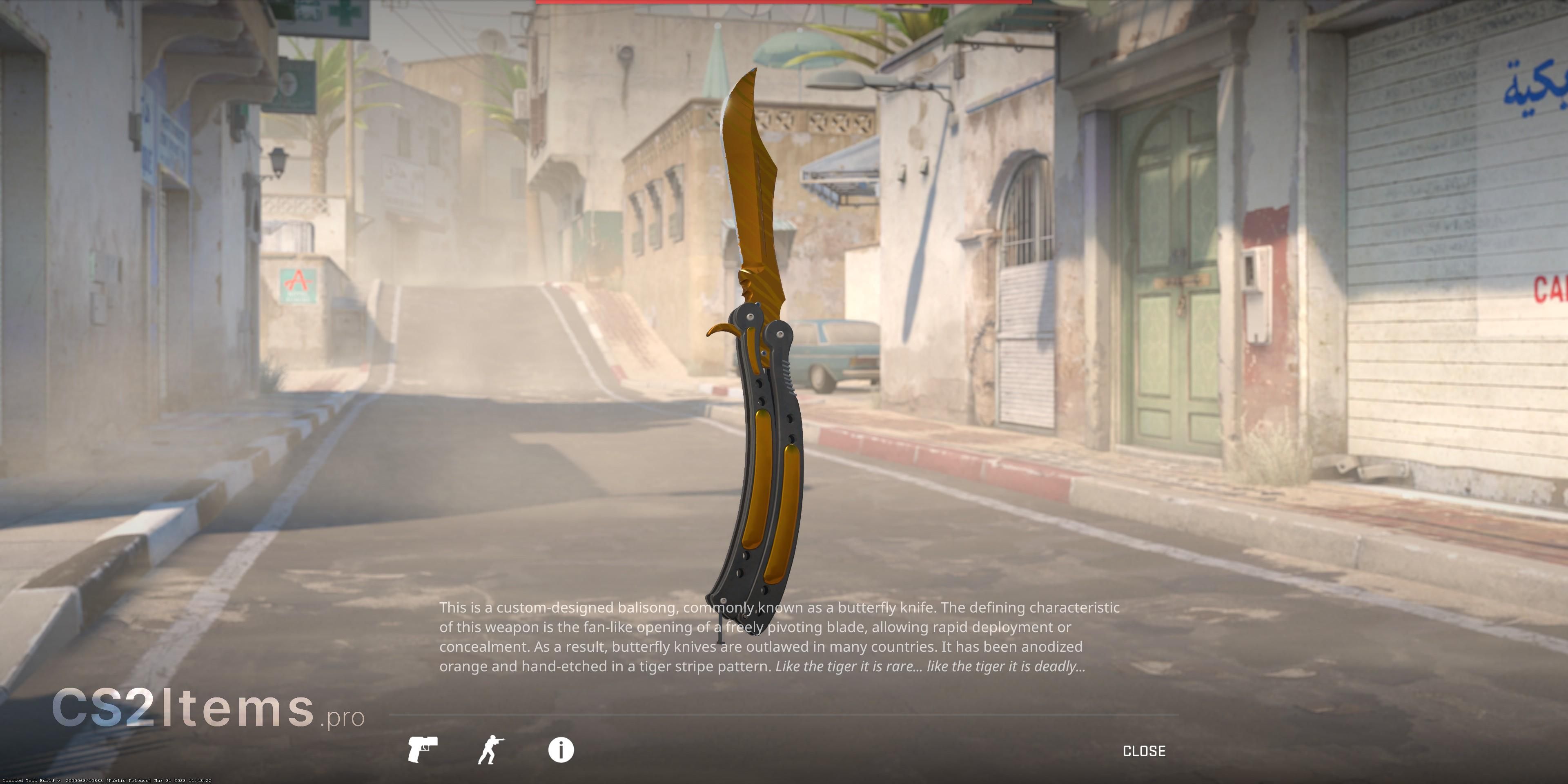 CS2 ★ Butterflykniv | Tiger Tooth Baksida