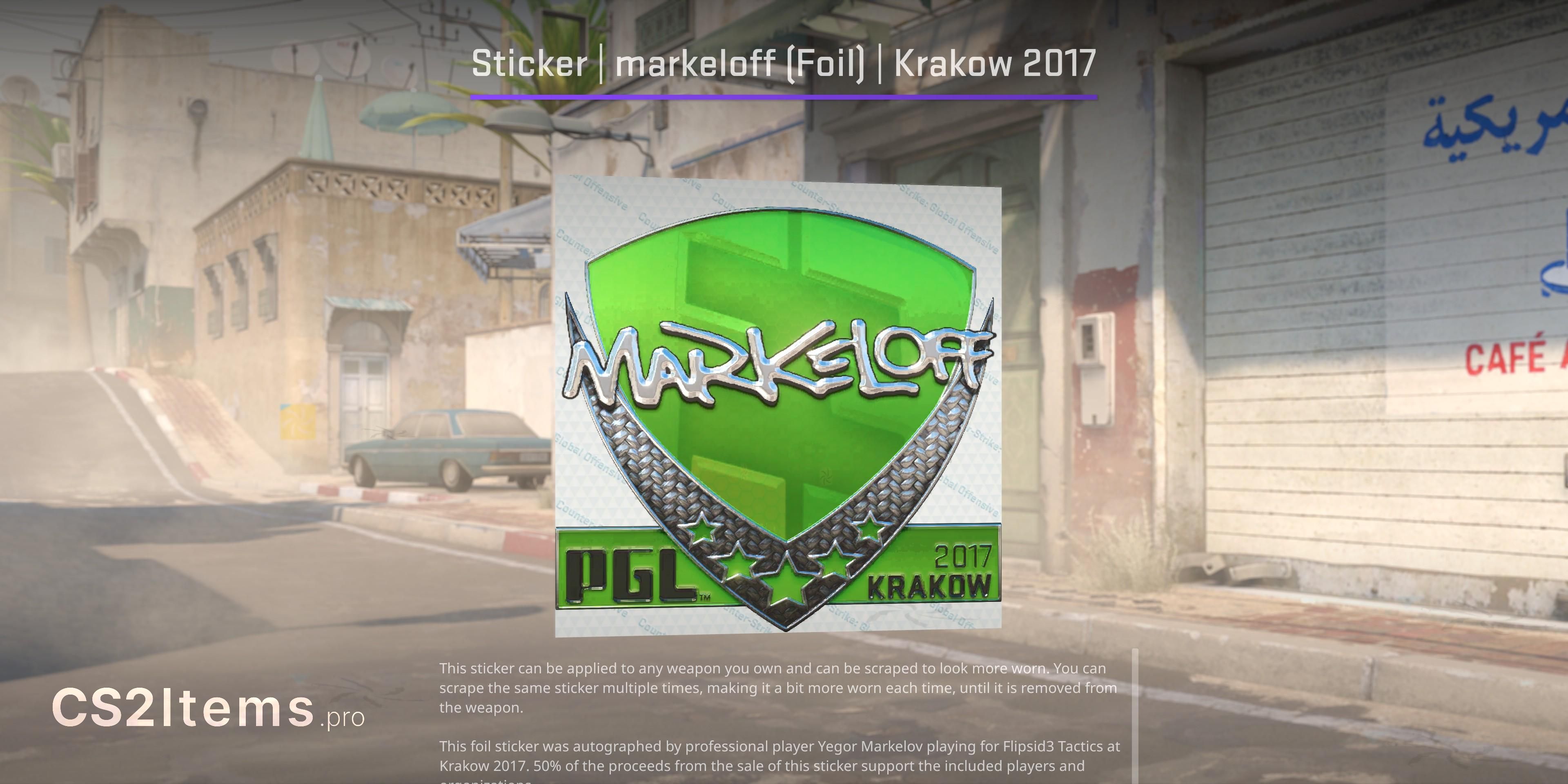 CS2 貼紙 | markeloff（閃亮）| Krakow 2017 前方