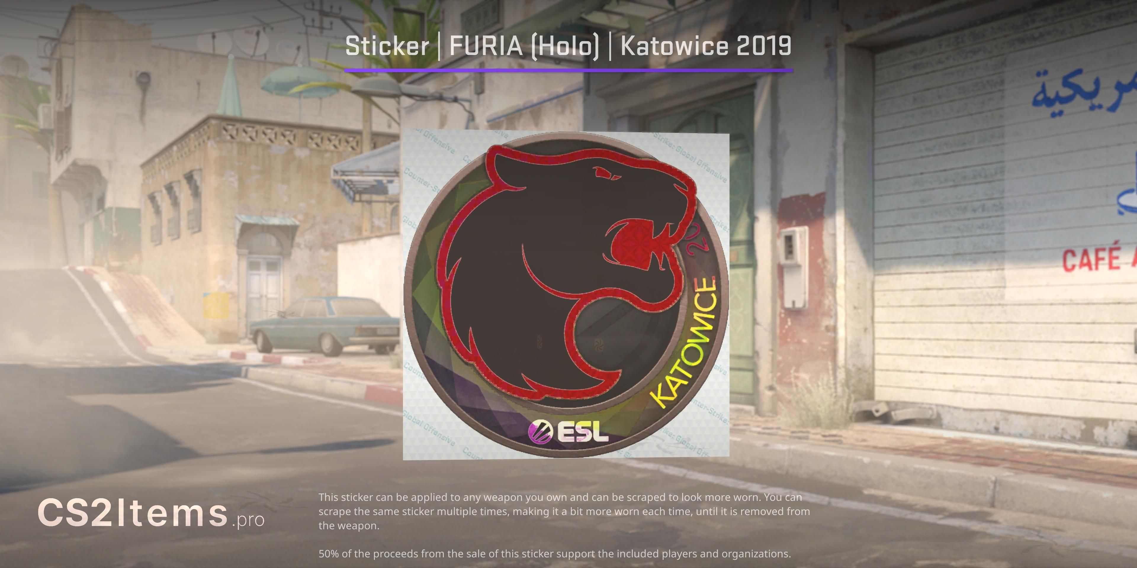 CS2 Sticker | FURIA (Holo) | Katowice 2019 Front