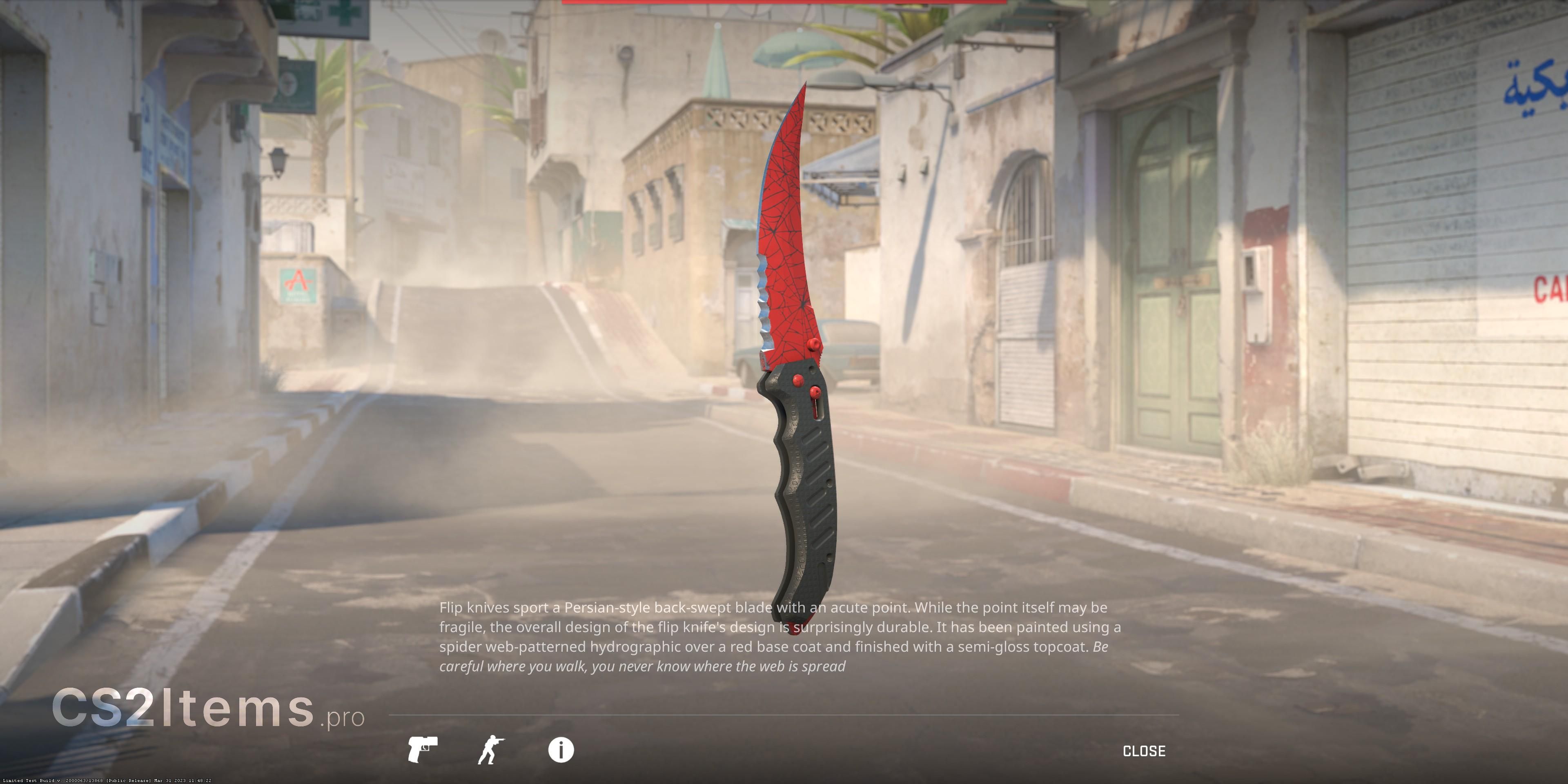 CS2 Flip Knife ★ | Crimson Web Atrás