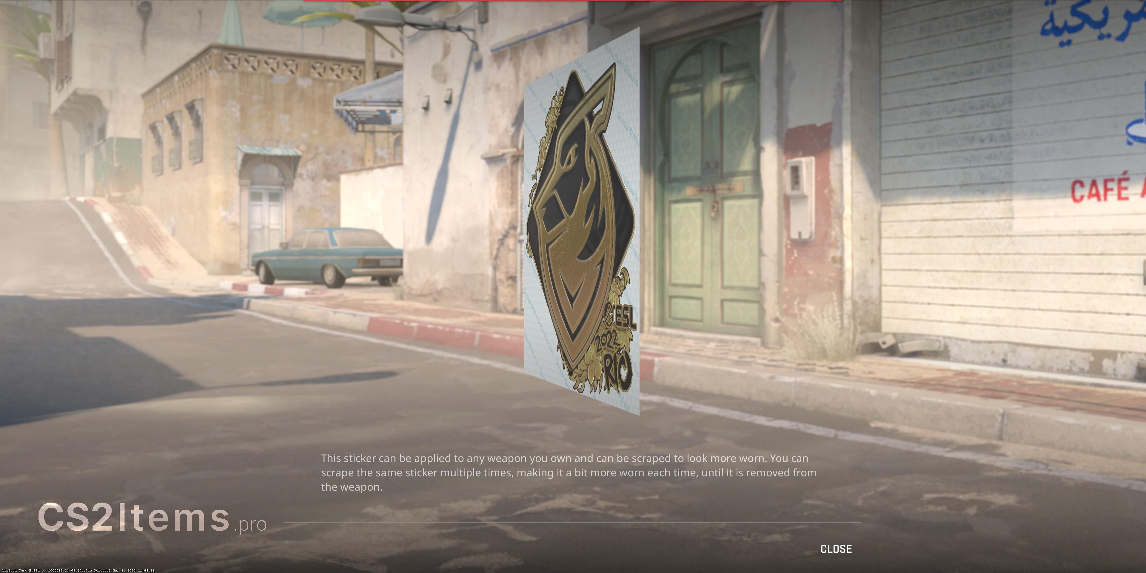 CS2 Sticker | Grayhound Gaming (Gold) | Rio 2022 Onderkant