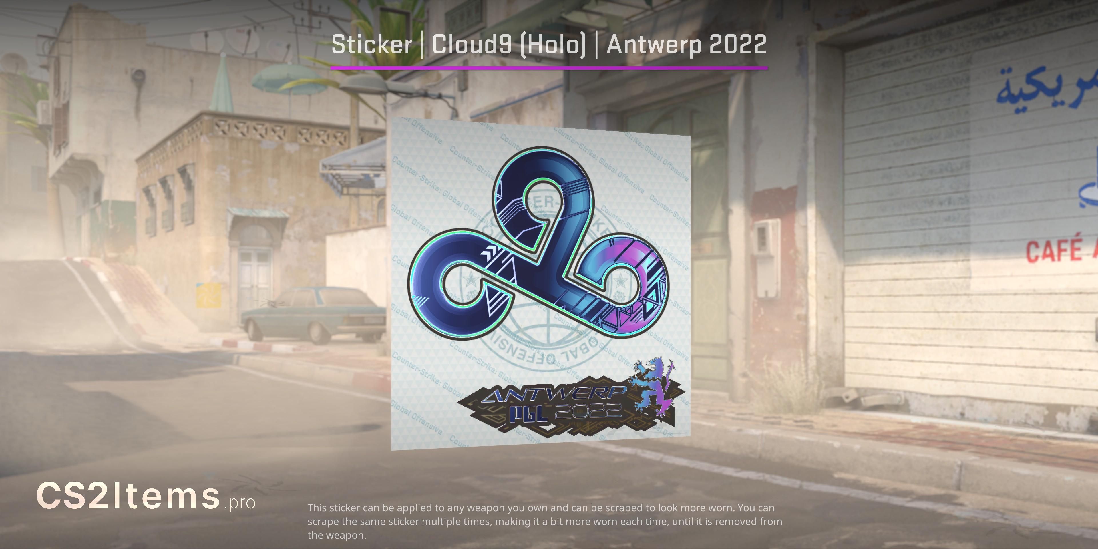 CS2 Adesivo | Cloud9 (Holográfico) | Antuérpia 2022 Frente