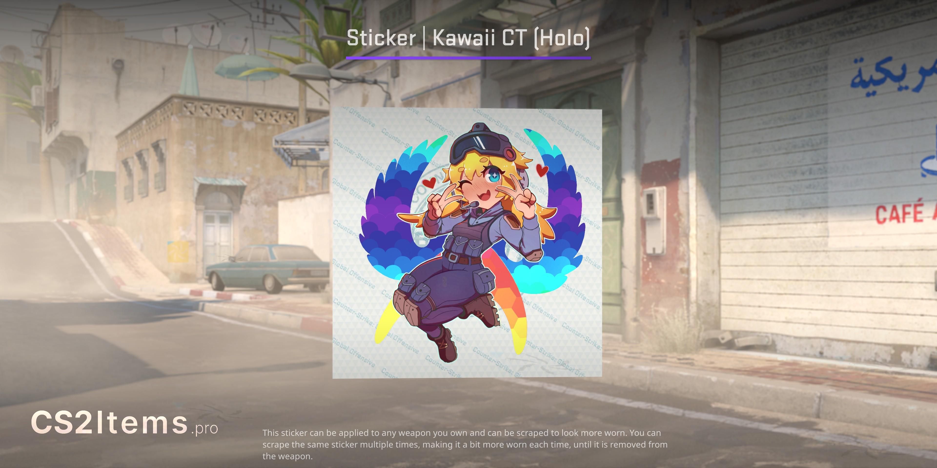 CS2 Sticker | Kawaii CT (Holo) Voorkant