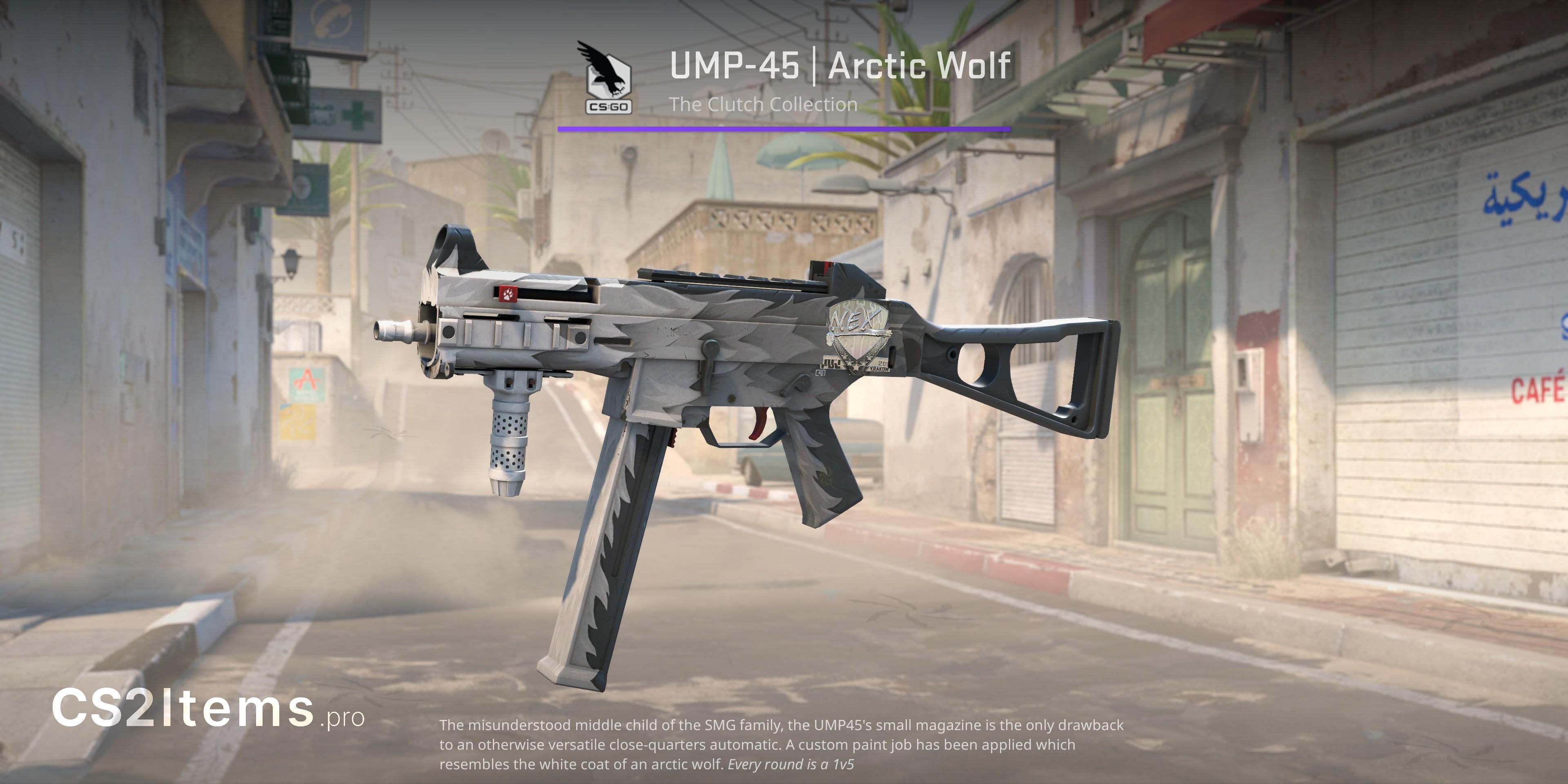 CS2 UMP-45 | Arctic Wolf Mặt trước