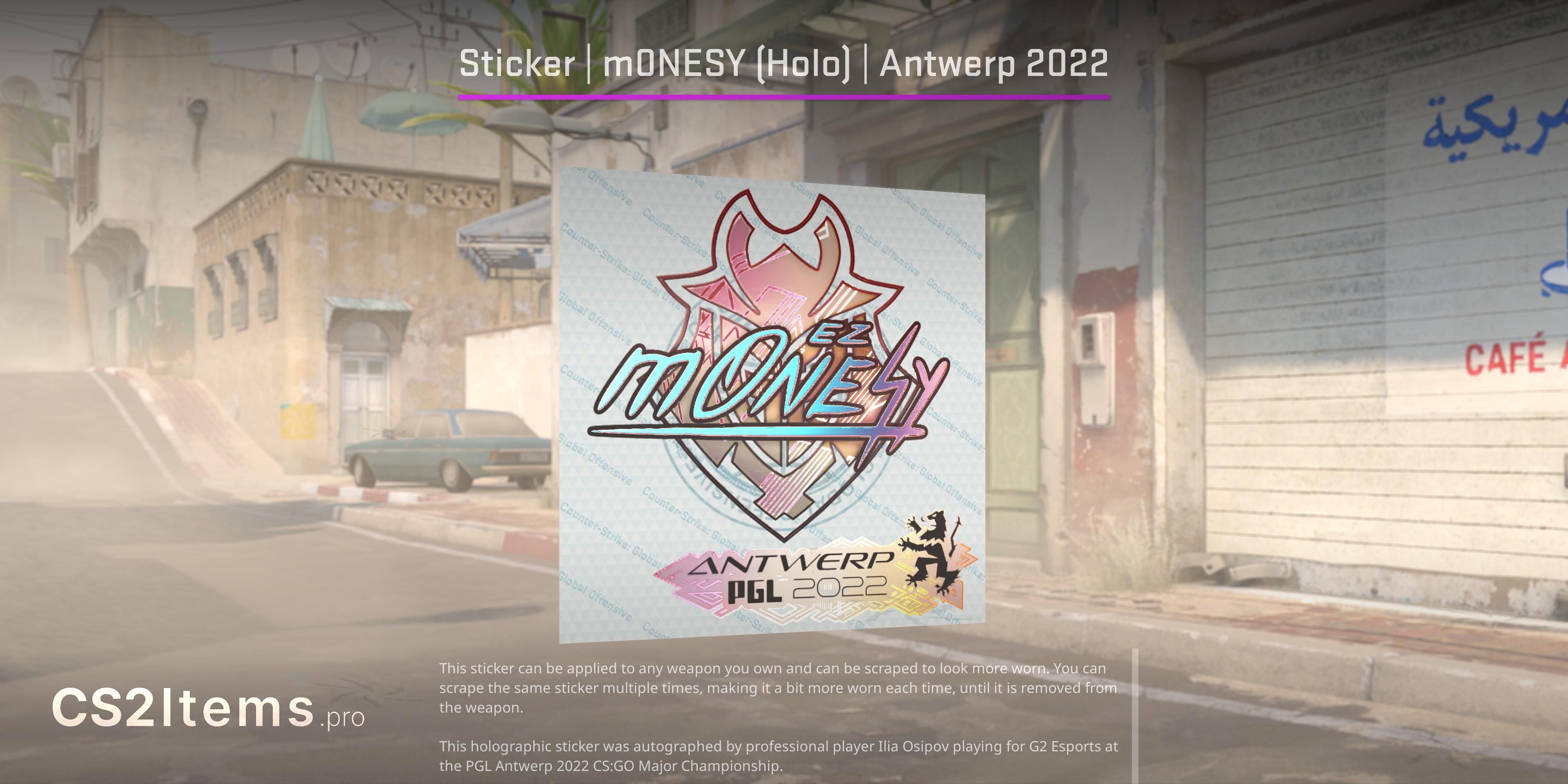 CS2 Sticker | m0NESY (Holo) | Antwerp 2022 Front