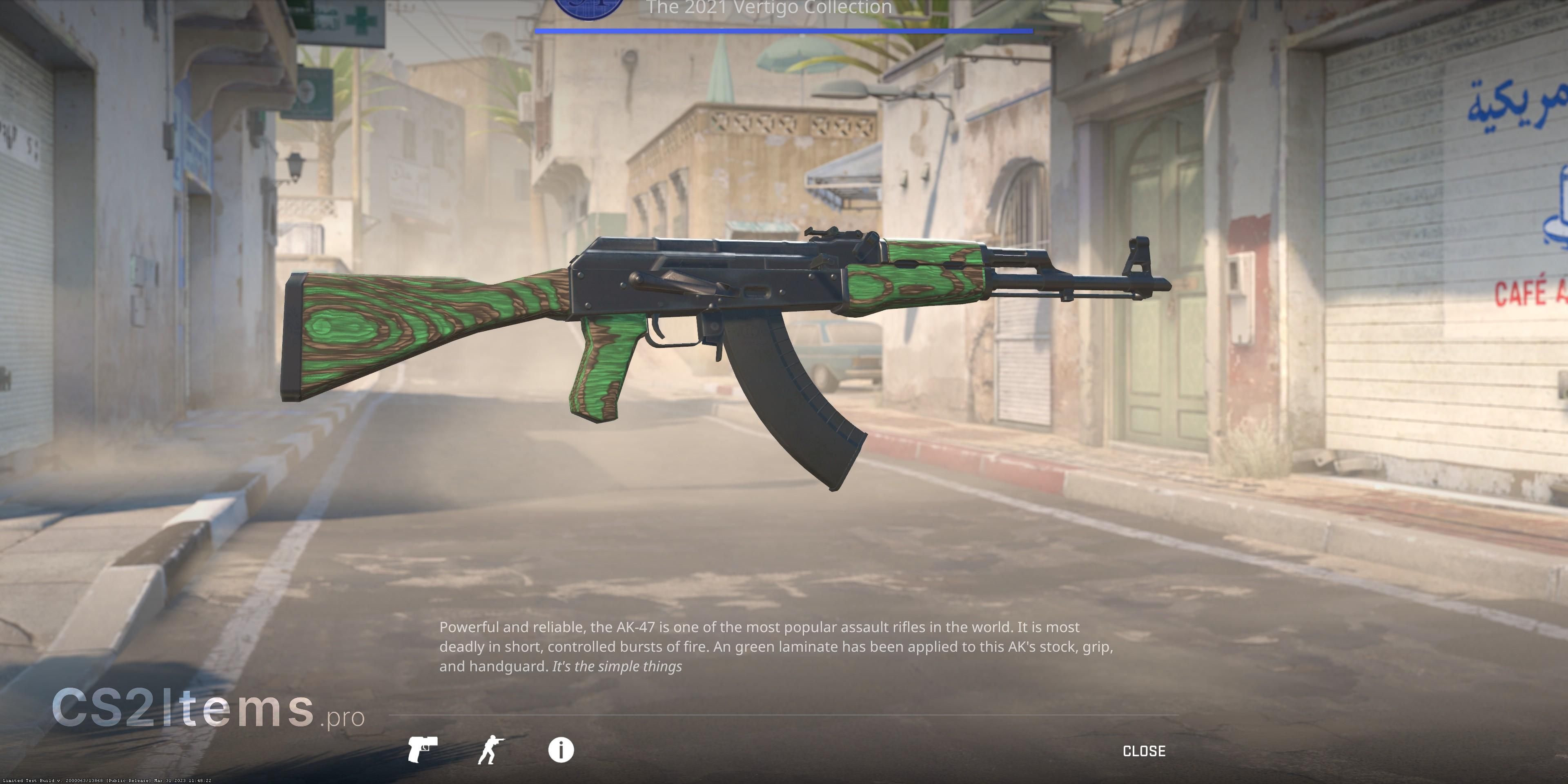 CS2 AK-47 | Green Laminate หลัง