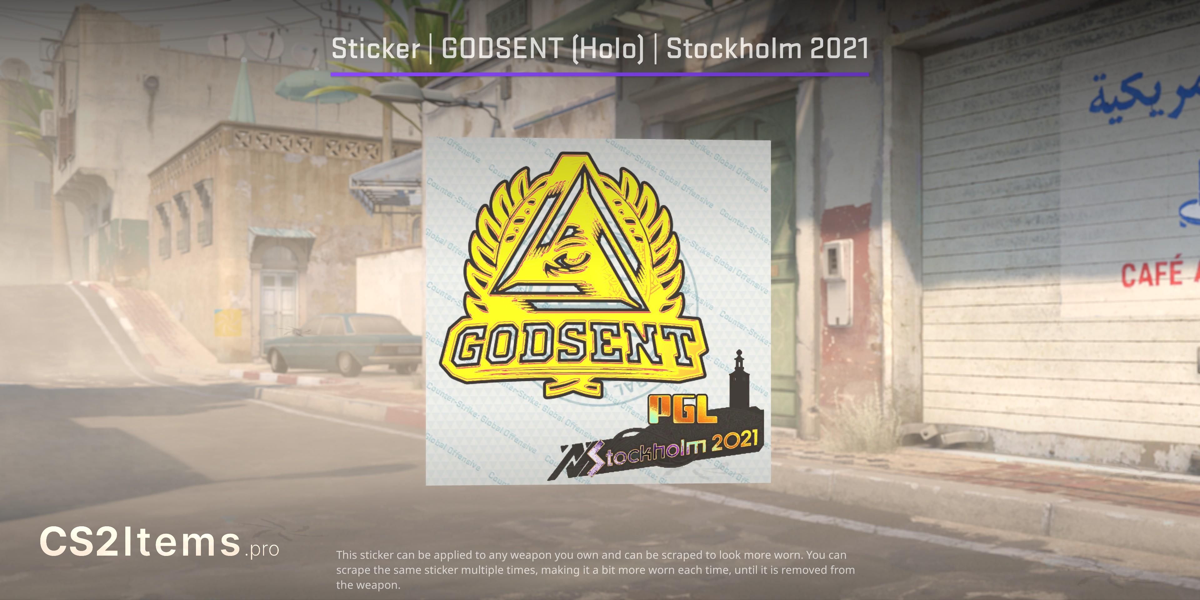 CS2 ステッカー | GODSENT (ホログラム) | Stockholm 2021 玄関口