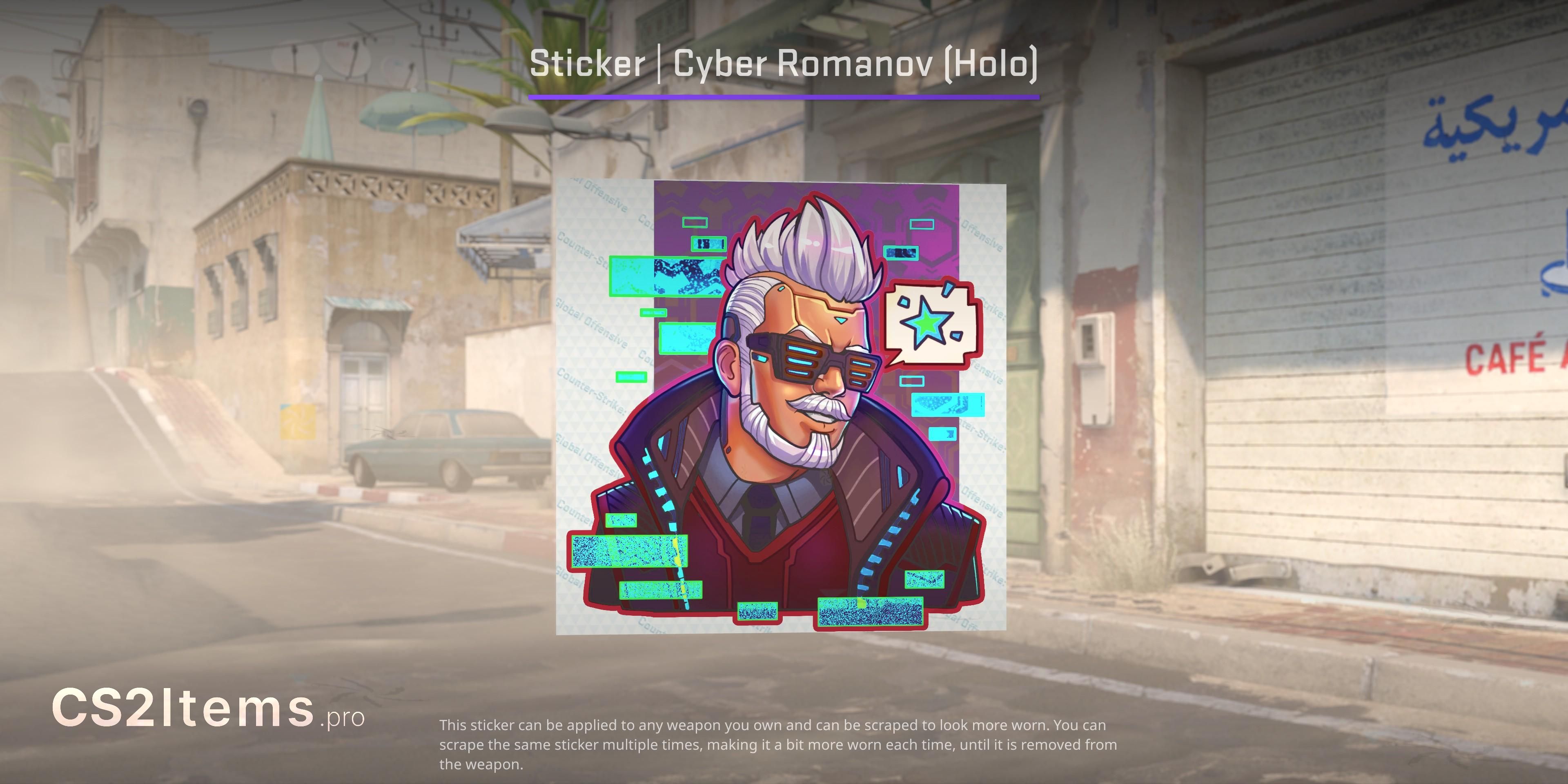 CS2 Sticker | Cyber Romanov (Holo) Front