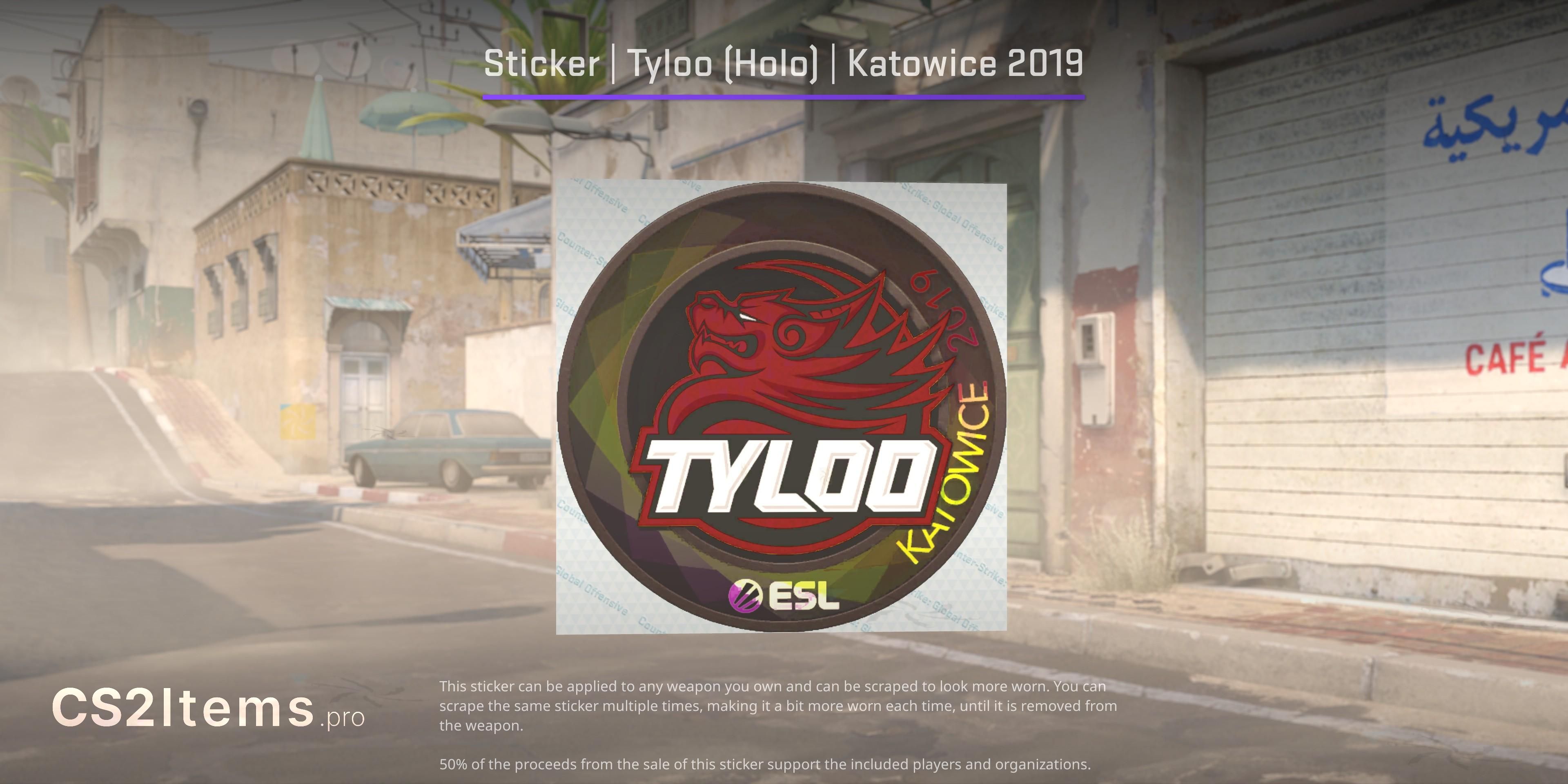 CS2 Sticker | Tyloo (Holo) | Katowice 2019 Voorkant