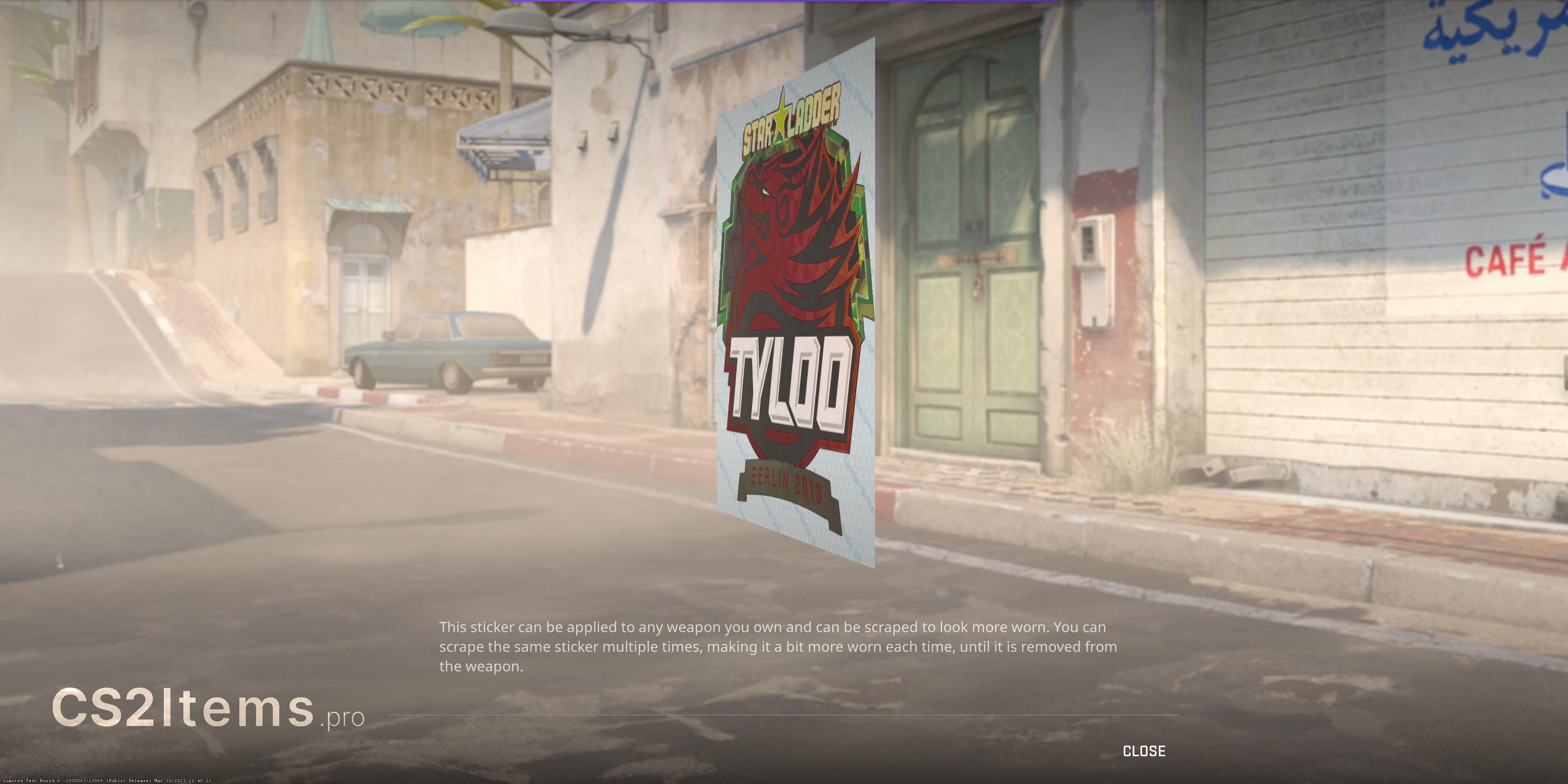 CS2 Sticker | Tyloo (Holo) | Berlin 2019 Onderkant