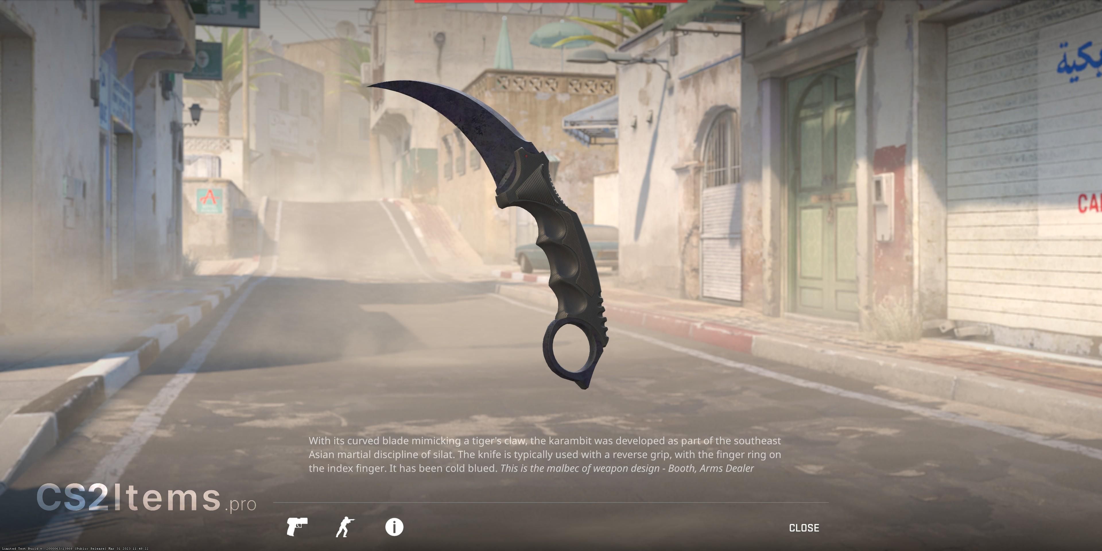 CS2 Karambit (★) | Kék Acél Hátsó rész