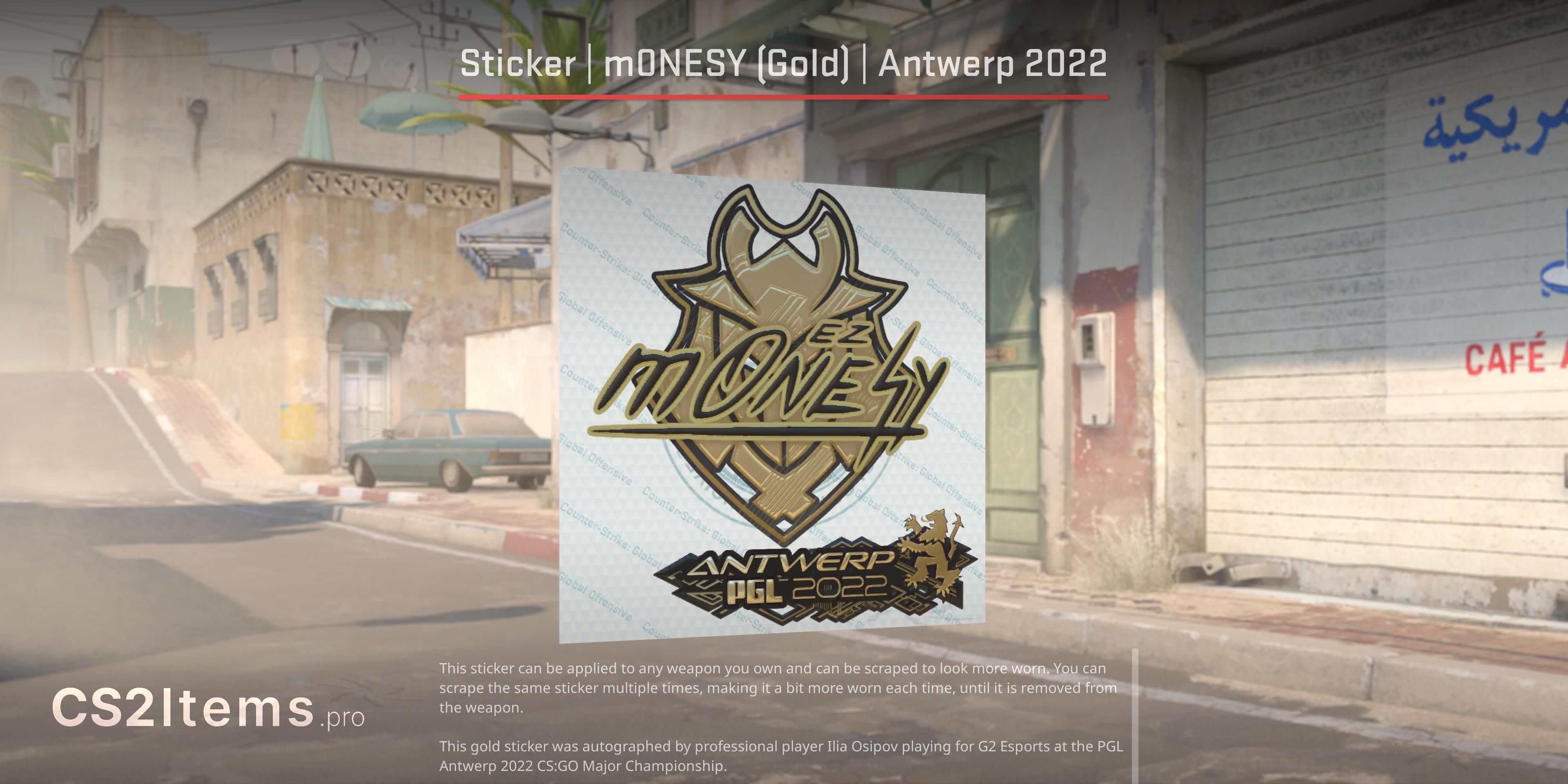 CS2 Sticker | m0NESY (or) | Anvers 2022 Devant