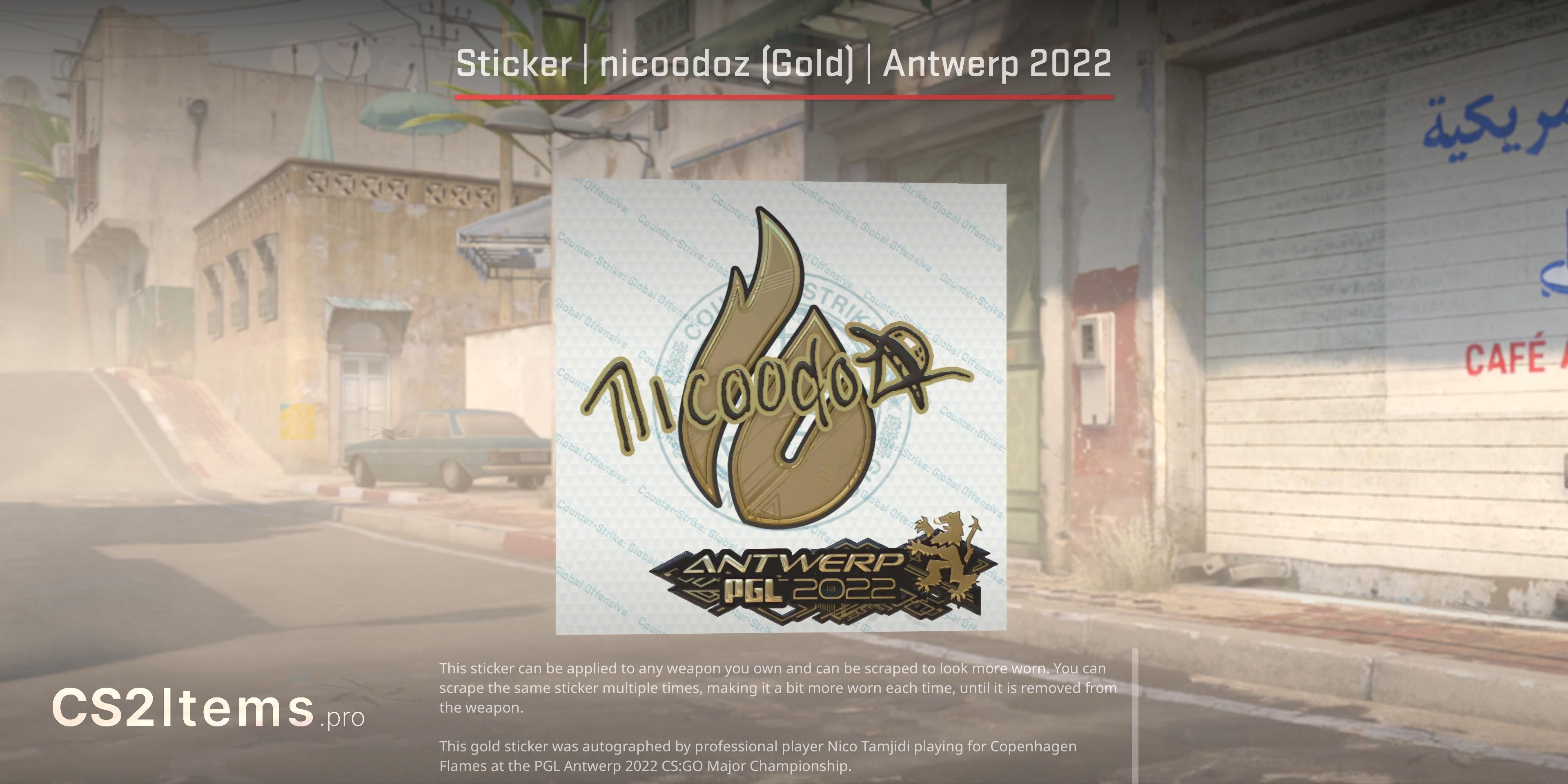 CS2 สติกเกอร์ | nicoodoz (ทอง) | Antwerp 2022 หน้า