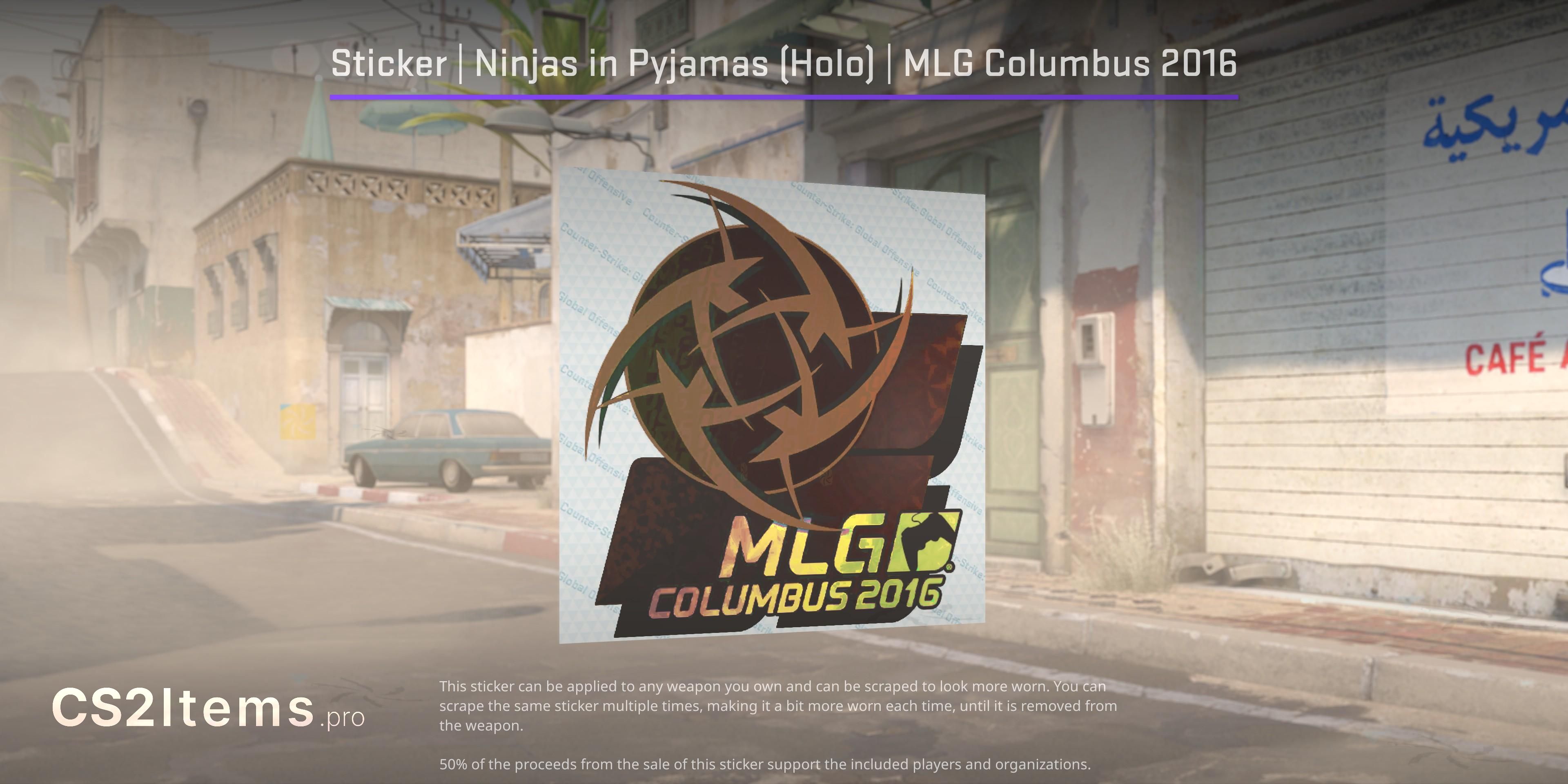 CS2 Sticker | Ninjas in Pyjamas (Holo) | MLG Columbus 2016 Voorkant