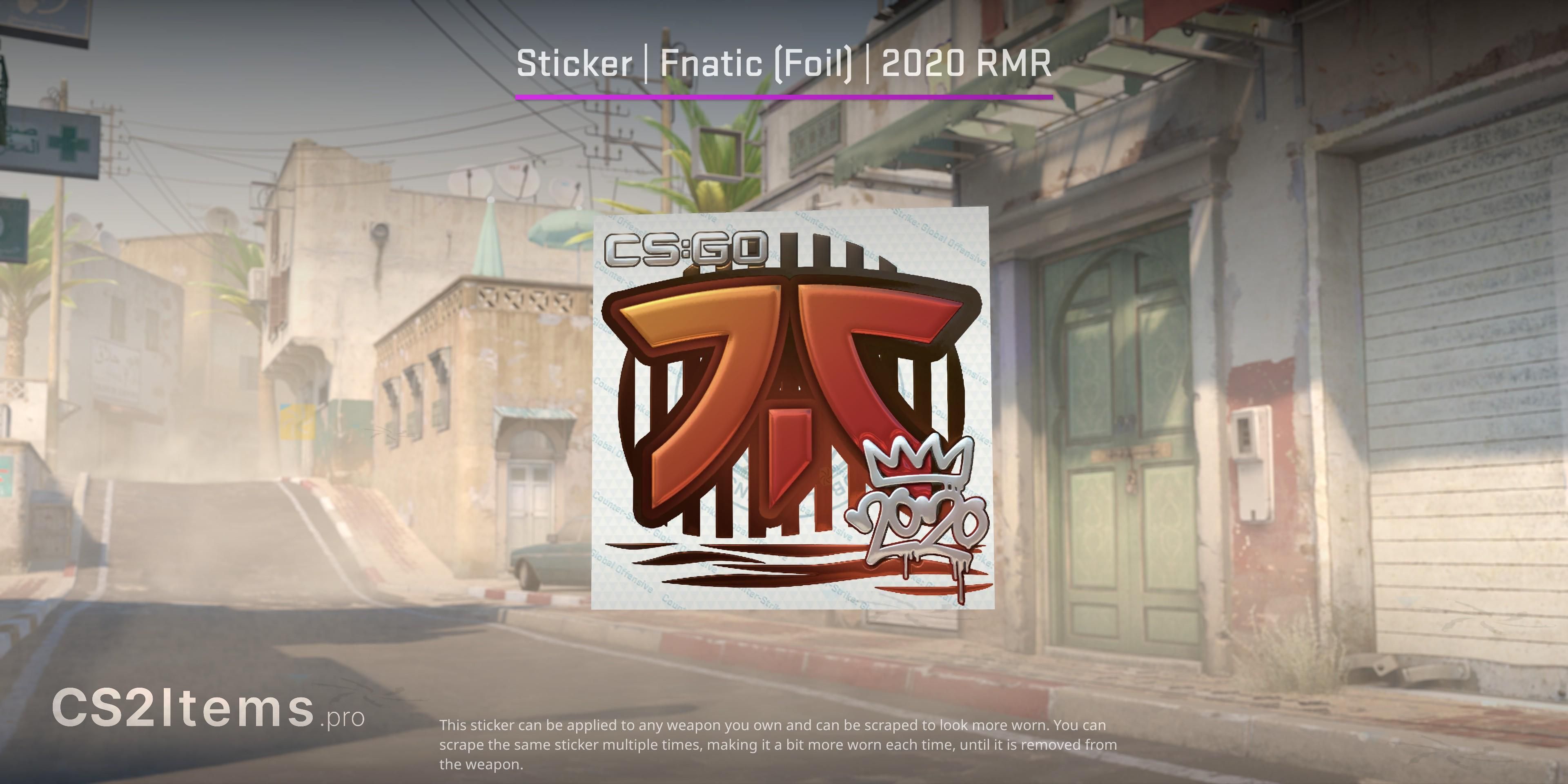 CS2 Sticker | Fnatic (Glimmend) | RMR 2020 Voorkant