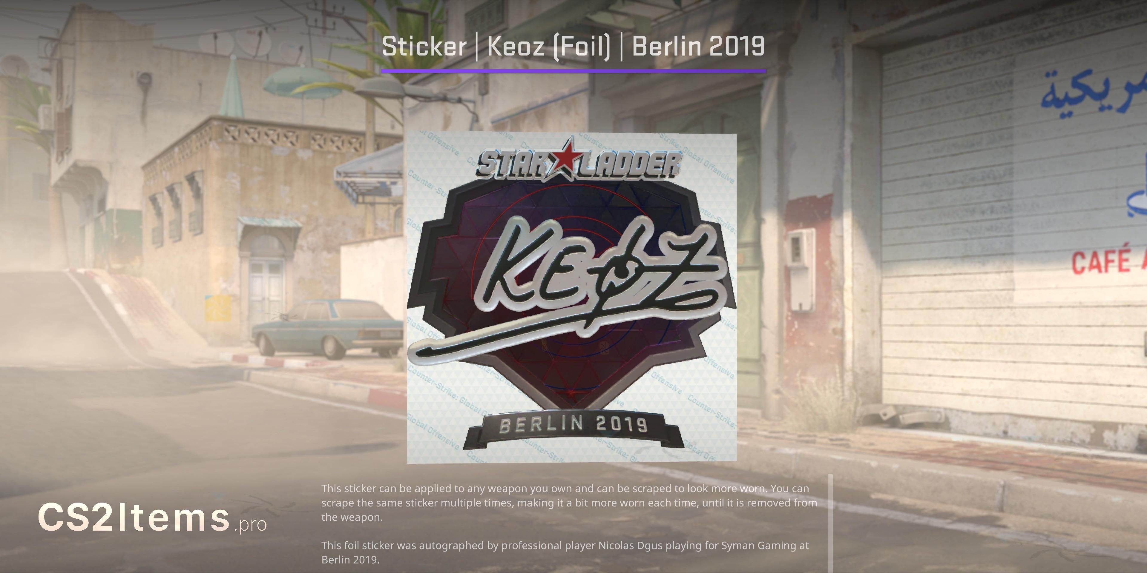 CS2 Adesivo | Keoz (Brilhante) | Berlim 2019 Frente