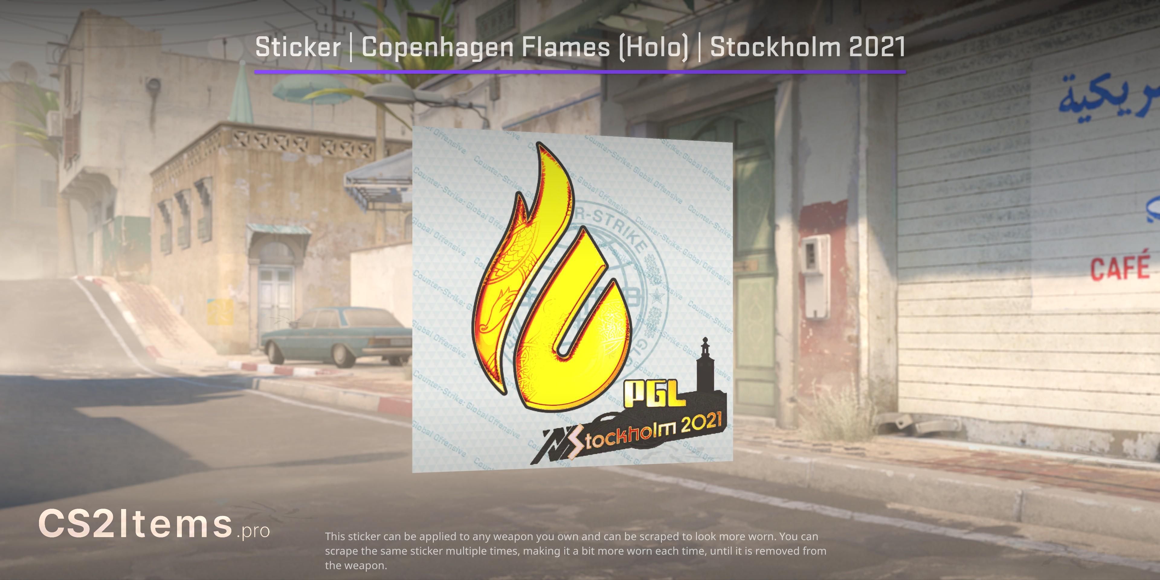 CS2 Klistermærke | Copenhagen Flames (Holo) | Stockholm 2021 Forside