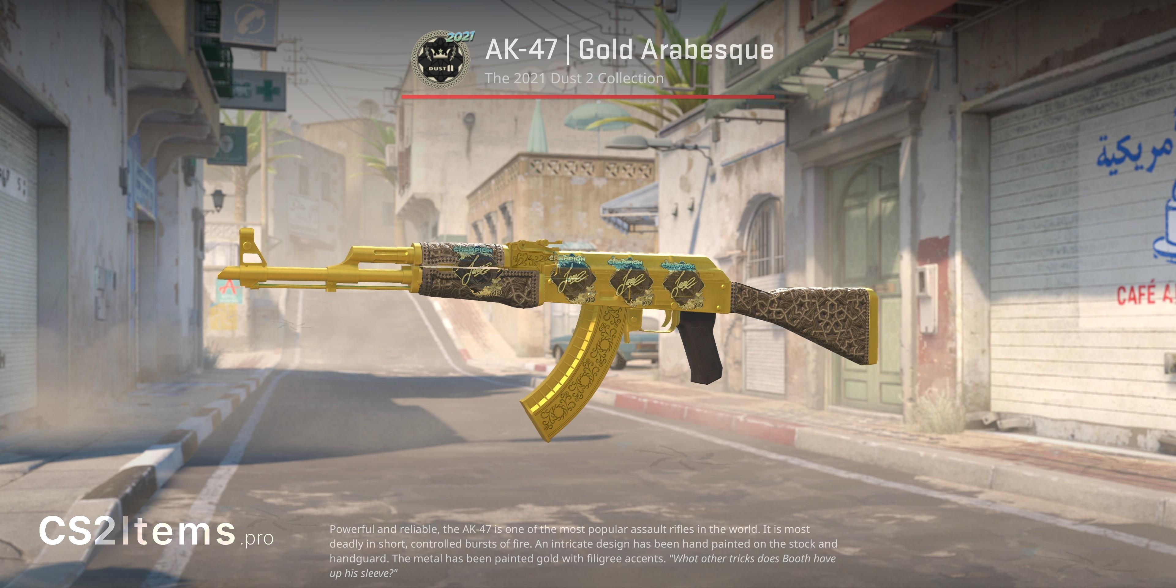 CS2 AK-47 | Arabesca Dourada Frente