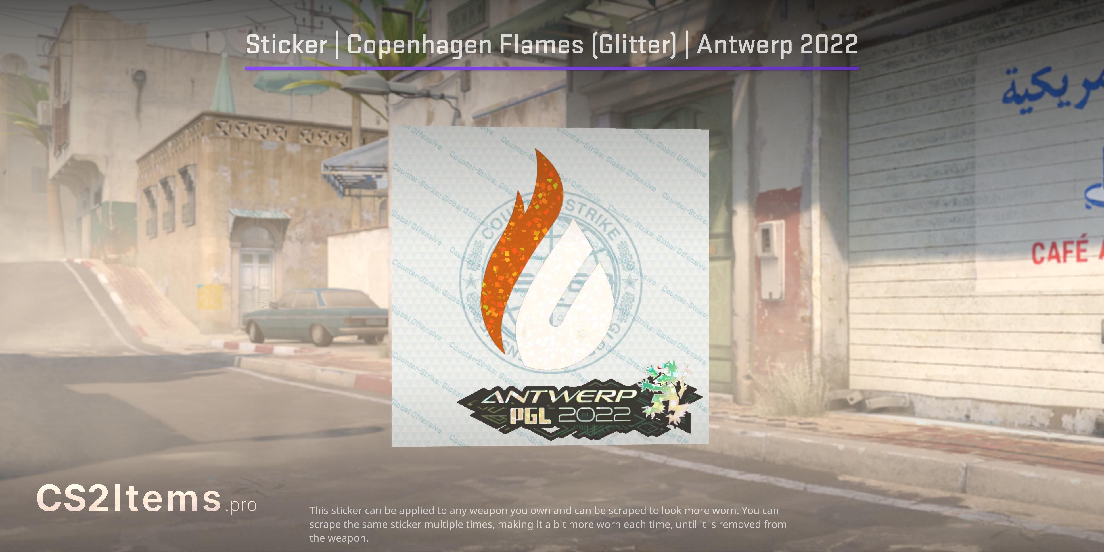 CS2 Sticker | Copenhagen Flames (Glitter) | Antwerp 2022 Front