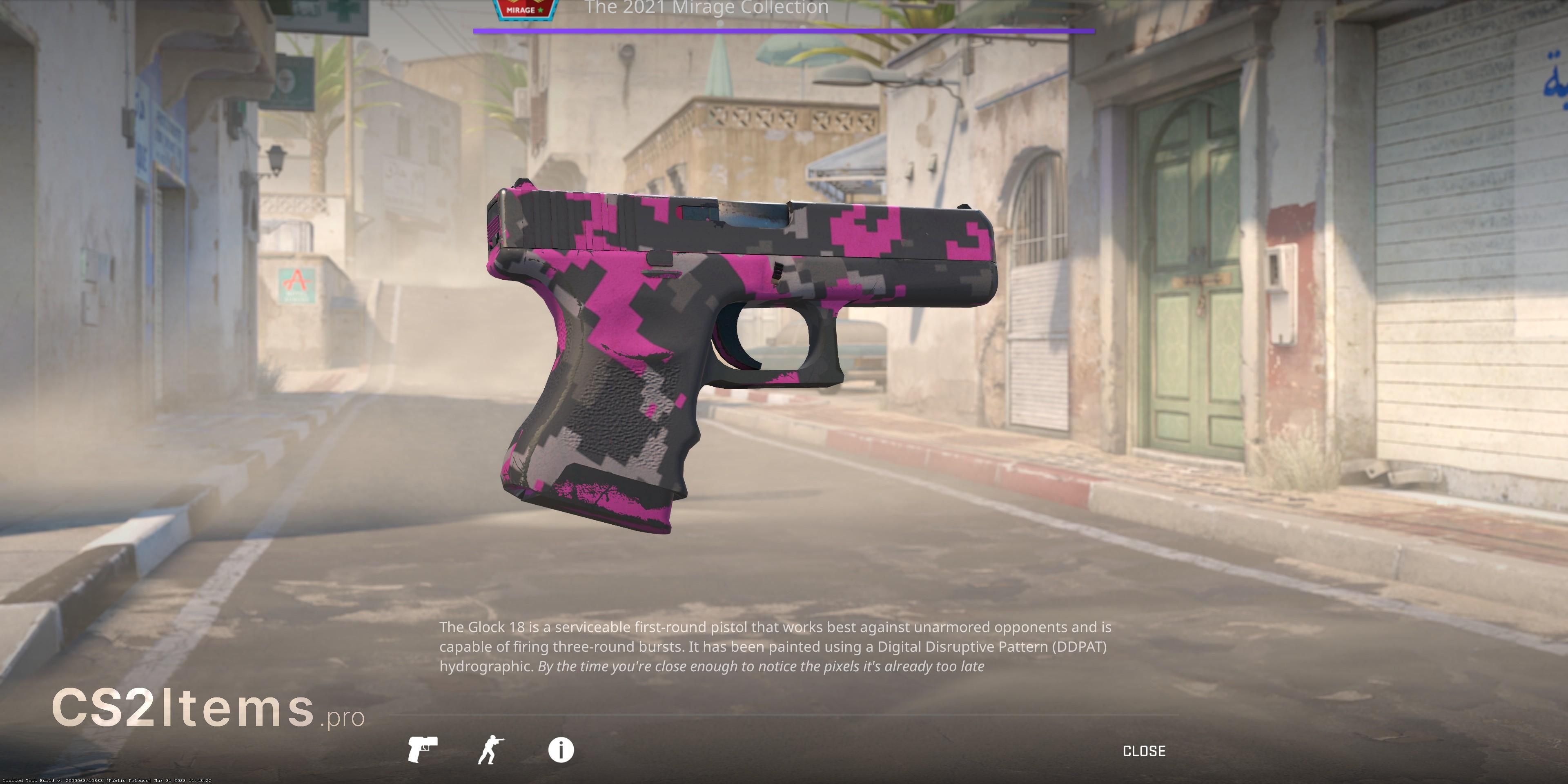 CS2 Glock-18 | Pink DDPAT Rear