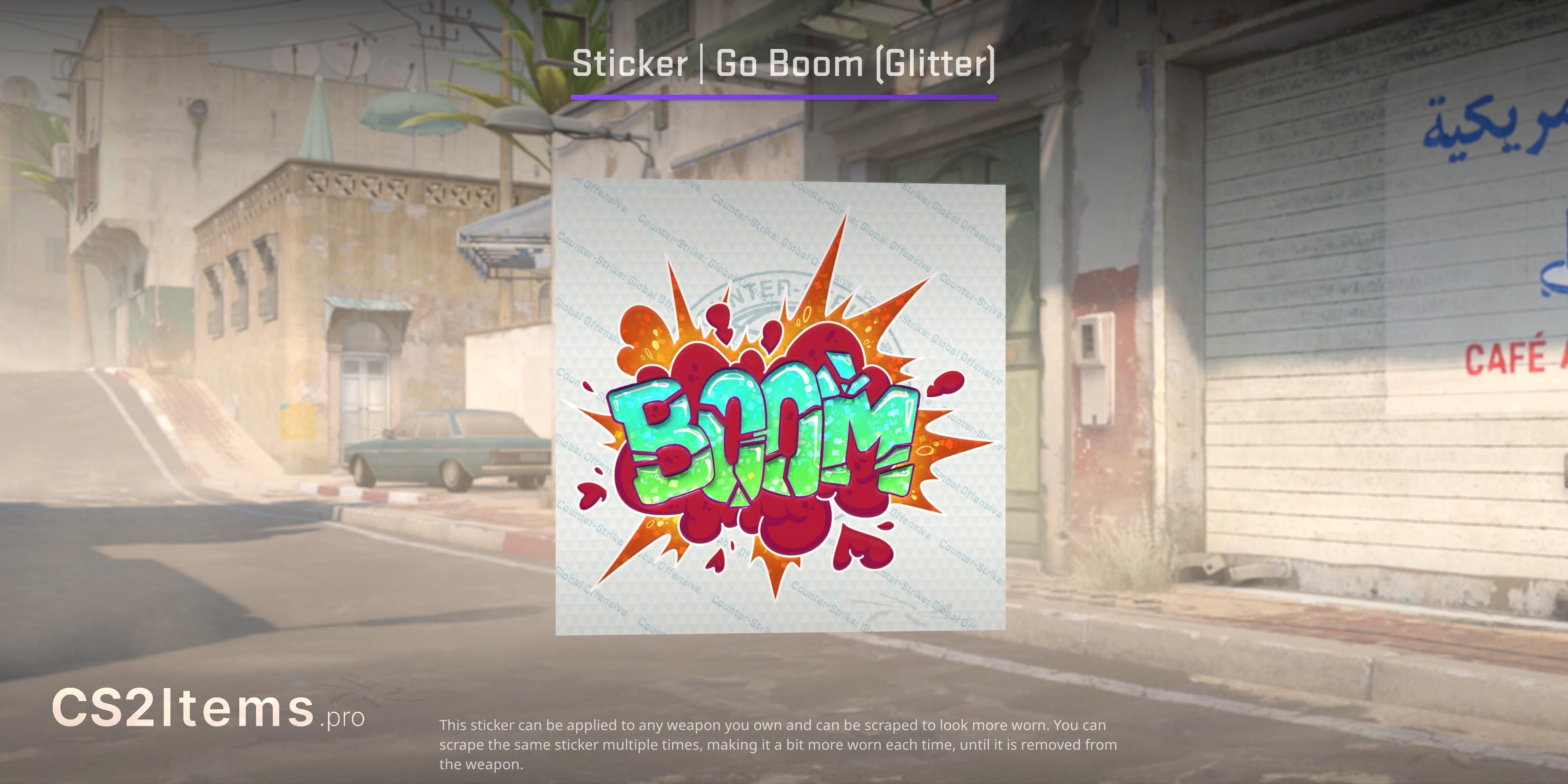 CS2 Sticker | Go Boom (Glitter) Front